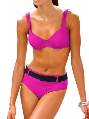 Body-Shaping-Bikini, pink-schwarz von Heine