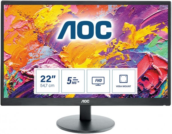 AOC e2270SWDN 22 Zoll FHD Monitor schwarz